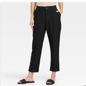 A New Day Women’s High-Rise Pintuck Ankle Trousers size 12 Black